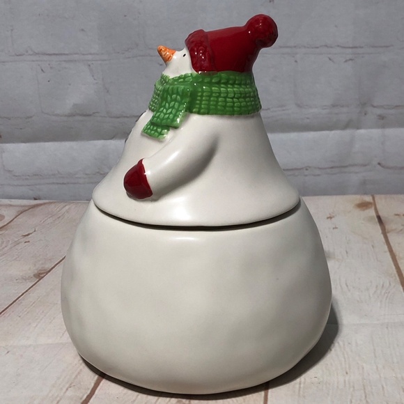 Hallmark Vintage Snowman Hand Painted Ceramic Holiday Christmas Treat Co… - Picture 3 of 16